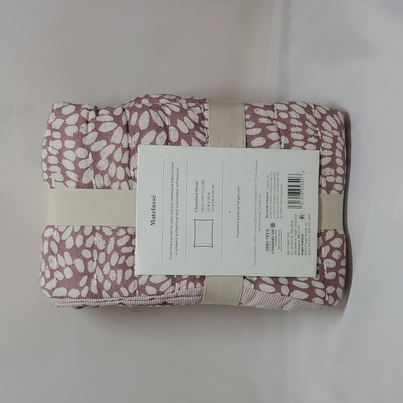 🎉$3 WITH PURCHASE🎉Threshold STD Boho Reversible Matelasse Swirl Quilted  Sham - Picture 11 of 16